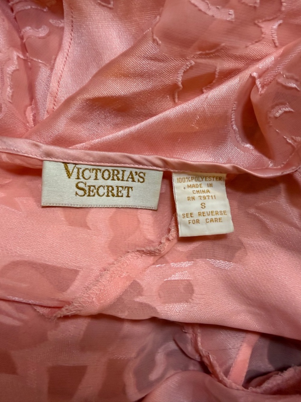 Y2K Victoria’s Secret Pink Satin Floral Slip Dress Small - Picture 3 of 3